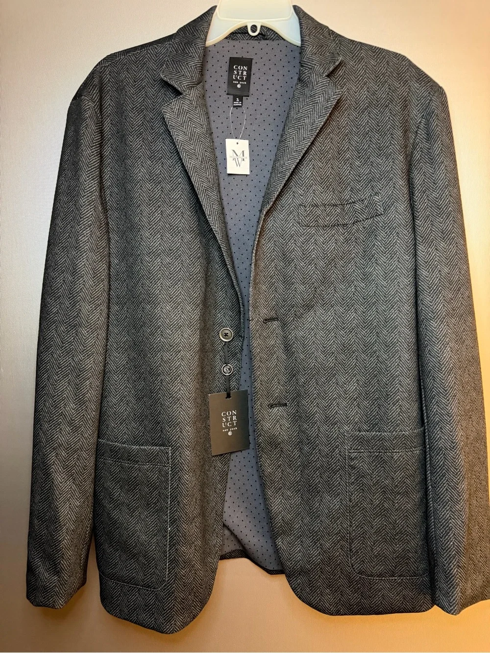 N/A gray herringbone